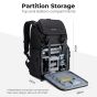 Mochila Backpack K&F Concept 25L con Funda Impermeable Color Negro (KF13.098V2)