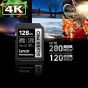 Memoria Lexar 128GB SDXC Silver Pro Class 10, U3, V60,  up to 280MB/s read, up to 120MB/s write