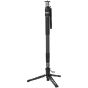 Monopié modular Sirui SVM-145P de fibra de carbono con ajuste rápido y base de 3 patas con pedal