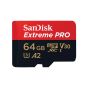 Tarjeta de Memoria SanDisk  Micro SD 64 UHS-I U3 V30 A2 EXTREME PRO 200MB/s