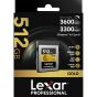 Memoria Lexar 512GB CFexpress Type B 3600 MB/s write 3300 MB/s read Professional Card Gold