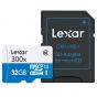 Tarjeta De Memoria Lexar 32GB Microsdhc High Performance UHS-I Con Adaptador SD Clase 10 300X 45MB/S