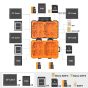 Mini Estuche K&F Concept Rígido con 25 ranuras para Tarjetas de memoria SD/CF/XQD/SIM Anti-Shock