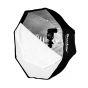 Caja suavizadora de luz Octagonal tipo sombrilla, para flash tipo speedlite, 80cm de diámetro