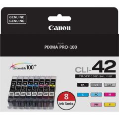 8 TINTAS CLI-42:  NEGRA, CYAN, GRIS, GRIS CLARO, MAGENTA, PHOTO CYAN, PHOTO MAGENTA Y AMARILLO FMK