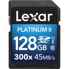 Tarjeta De Memoria Lexar 128GB SDXC 300x Clase 10 Platinum II UHS-I