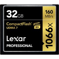 Tarjeta De Memoria 32GB Compactflash 1066X Professional UDMA 7 Lexar