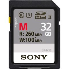 Tarjeta de memoria Sony 32GB UHS II- ③ Card Class 10 4K Transfer Speed: 260MB/S SF-M32/T SYM