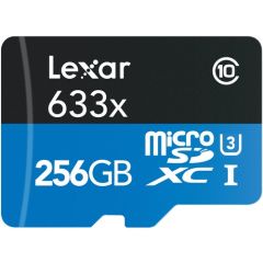 Memoria Lexar 256GB microSDHC 633x microSDXC U High Performance UHS-I Con Adaptador SD