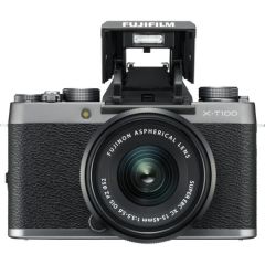 Cámara Fujifilm X-T100 plata con lente XC15-45mm
