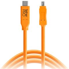 Cable Tether Tools TetherPro USB-C MACHO A MICRO-USB 2.0B MACHO 8-PIN (CUC2615-ORG)