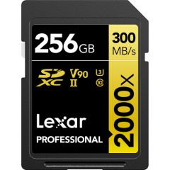 Memoria Lexar 256GB SDXC 2000x Clase 10 U3 V90 (up to 300MB/s read, up to 260MB/s write)