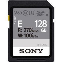 Tarjeta Sony SF-E128A Escritura 270MB/s, lectura 100MB/s V60 C10 128gb SDXC UHS-II