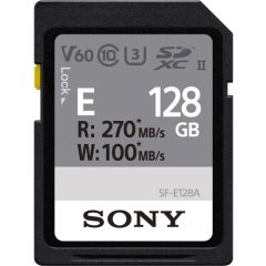 Tarjeta Sony 128gb SDXC UHS-II / SF-E128A Escritura 270MB/s, lectura 100MB/s V60 C10