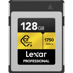Memoria Lexar® 128GB CFexpress™ Type B 1500MB/s write Professional Card Gold Serie 1750MB/s read