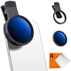 Filtro VND K&F Concept ND2-ND400 con Clip (1-9 pasos) para teléfonos y lente de cámara de 52 mm