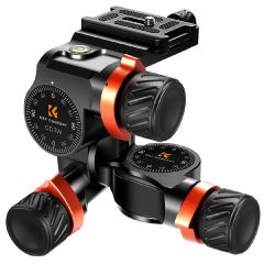 Cabezal de Trípode K&F Concept con engranajes de 3 vías (KF31.047)