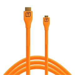 Cable Tether Tools TetherPro Micro-HDMI a HDMI con Ethernet (naranja, 4,5 m) H2D15-ORG