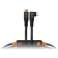 Cable TetherPro Tether Tools Optima USB-C M - ÁNGULO RECTO (4.5 m, negro antirreflectante)