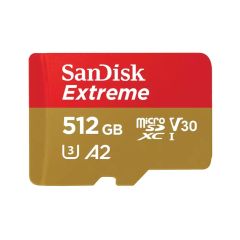 Tarjeta de Memoria SanDisk Micro SD 512 UHS-I U3 V30 A2 EXTREME 190 MB/s