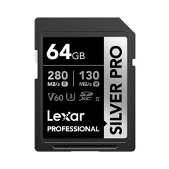 Tarjeta de memoria SD Lexar Silver Pro SD 64GB UHS-II, V60, U3, C10, SDXC Lectura  280MB/s