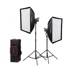 Kit 2 Lámparas Led Godox   LA200Bi Litemons con Tripies y Softboxs