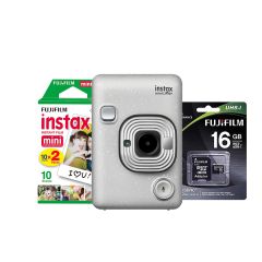 Cámara Fujifilm Instax Mini LiPlay blanca + SD 16GB + 2 Pack