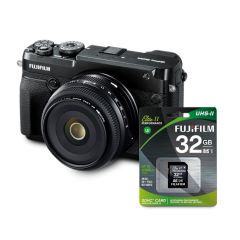Cámara Fujifilm GFX 50R con lente GF 50mm y tarjeta SD 32GB USH-II