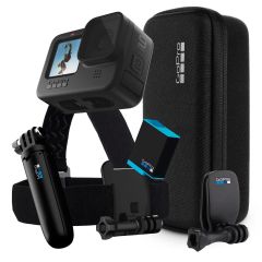 Cámara GoPro HERO9 Black Bundle head strap más Quickclip y Mini tripié