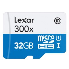 Tarjeta De Memoria Lexar 32GB Microsdhc 300x High Performance UHS-I Con Adaptador SD Clase 10 45MB/S