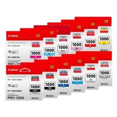 12 TINTAS PFI-1000  LUCIA PRO INK TANK (80ML) FMK para Impresora Canon Imageprograf PRO-1000