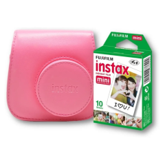 Funda Fujifilm Instax Piel Mini 9 Flamingo + Película