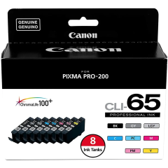 Tintas CLI-65 Canon Kit de 8 para Impresora Canon Pixma PRO-200