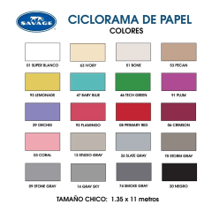 Ciclorama Savage 1.35 X 11mm 4 Pack Fondo De Papel  Colores a Elegir