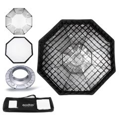 Caja Suavizadora Godox de Luz Octagonal, Con Grid Montura Tipo Bowens (SOFTBOX) de 95cm.