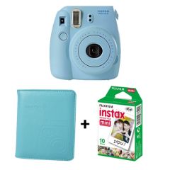Kit Fujifilm Instax Mini 8 +Cartucho 10 Fotos + Album De Piel Para 64 Fotos