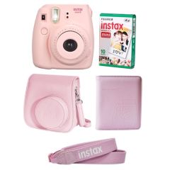 Kit Fujifilm Instax Mini 8 + Cartucho 10 Fotos +  Album De Piel Para 64 Fotos +  Estuche +  Correa