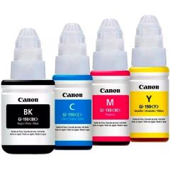 Kit de 4 Botellas De Tinta Canon  70ML (Amarilla, Cian, Magenta) y Botella De Tinta 135ML Negra