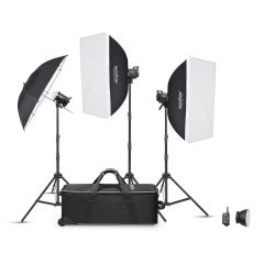 Flash monofónico de Estudio Godox MS200-V (kit de 3 luces)
