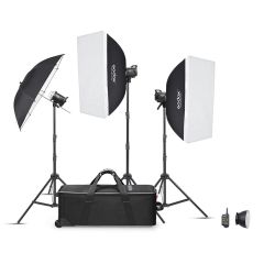 Flash monofónico de estudio Godox MS300-V (kit de 3 luces)
