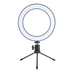 LAMPARA ARO DE LUZ LED 16CM CON MINI TRIPIE