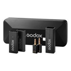 Sistema de Micrófono Inalámbrico Godox Compacto 2 Personas MoveLink Mini UC Kit 2BK (NEGRO)