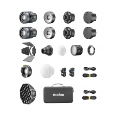 Kit Lámpara LED Godox RS60R RGB con Accesorio de Proyección + Estuche