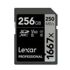 Memoria Lexar 256GB SDHC 1667X SDXC UHS-II C10 U3 V60 Velocidad 250MB/S