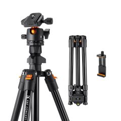Tripie K&F Concept K234A0 Aleación Aluminio Cabezal 360° con Soporte Celular (KF09.101V1)