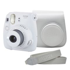 Cámara Instax mini 9 Humo con Funda y Correa Fujifilm Instantánea
