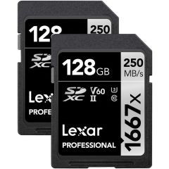 Memoria Lexar 128GB 1667X SDHC Paquete de 2 piezas