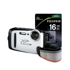 Cámara Fujifilm Finepix XP130 blanca 16mp 20m Wi Fi kit 16gb y correa