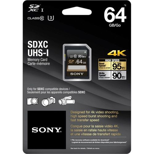 Tarjeta SDXC de 64 GB Sony SF64UZ 95 mb/s 