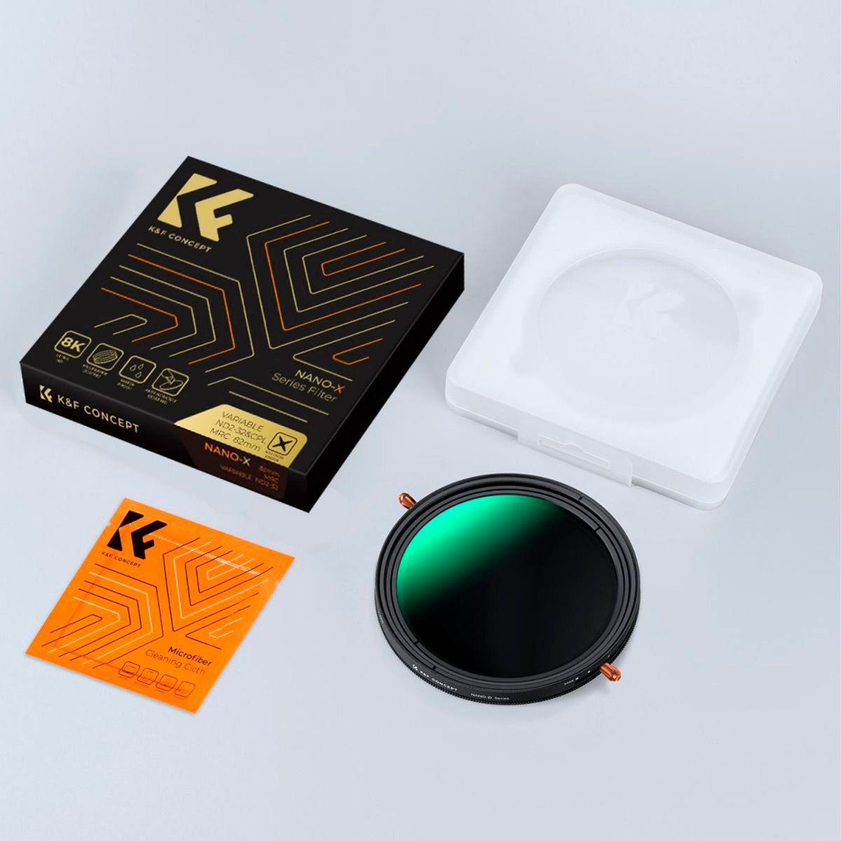 K&F Concept Filtre Polarisant CPL 67mm Avec Clip Smartphone - Compatible IPhone Et Objectifs Photo